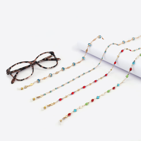 10 Pieces Eyeglass Glasses Chains, Elegant Eyewear Retainer, Beaded Eyeglass Strap Holder, lanyard for Women, Stylish Sunglass Reading Eyeglass Chains,RN43043
